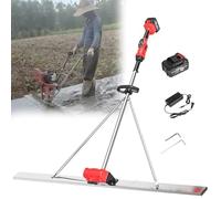 Concrete Scraping Ruler Electric Cordless Screed Cement Finishing Vibrating Machine with 9 Speed Adjustment and Power Display for Concrete Floors 1Batteries-2M
