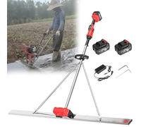 Concrete Scraping Ruler Electric Cordless Screed Cement Finishing Vibrating Machine with 9 Speed Adjustment and Power Display for Concrete Floors 2Batteries-1.5M