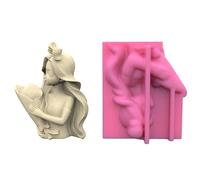 Concrete Silicone Molds, Girl Holding Flowers, Succulent Planter Mold, Pot, Home Decor, Interior Making, Silicone