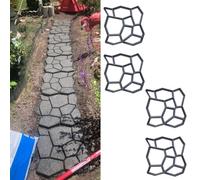 Concrete Stamps,Concrete Paver Mold 1 2 4 Pack, Outside Patio Reusable Irregular Stepping Stones Walkway Molds Plus Size, Plastic DIY Path Paving Moulds/Template(4pack - 19.7x19.7/50x50cm)