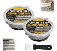 Concrete Step Repair Adhesive, Heavy Duty Concrete Crack Repair Adhesive, Waterproof & Weather Resistant, Quick-Drying Cement Glue for Concretes Outdoor, Stairs, Walkways, Patios (2pcs)