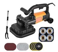 Concrete Surface Grinder, 4 Head Floor Polisher with Wheels, 3800W Handheld Drywall Sander with 6 Speed Adjustable for Cement, Tile, Marble, Granite