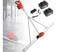 Concrete Surface Screed Polishing Tool, Electric Cordless Screed Cement Polishing Vibrating Motor, 1.5 metre Stainless Steel Squeegee and 6000mAh Battery,1.5M-2Xbattery