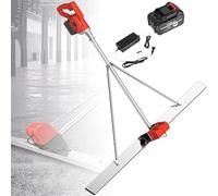 Concrete Surface Screed Polishing Tool, Electric Cordless Screed Cement Polishing Vibrating Motor, 1.5 metre Stainless Steel Squeegee and 6000mAh Battery,1.8M-1Xbattery