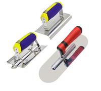 Concrete Tools Set Stainless Steel Pool Trowel (11" x 4") Plus Concrete Edger (6" x 3", 1/2"R) and Groover (6" x 3", 1/2"W,1/2"D) Stucco Cement Finishing Masonry Construction Hand Kit