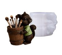 Concrete vase Mold - 3D Squirrel Silicone Casting,Flower Pot Planter Tool for Clay Craft Storage jar | 11.1x7.9cm | DIY Art Home Decor Organizer Container Plaster epoxy Resin Pen Holder Hardware