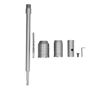 Concrete Wall Cutter Drill Bit Hole Saw Set with Round Handle, 30 40 50mm Carbide Bits and 350mm Shank for Brick Foam Hollow Walls, Air Conditioner Installation Kit