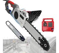 Concrete Wall Cutter, Electric Diamond Chain Saw with Water Fed Dust Suppression, 2 Diamond Chains, for Granite, Porcelain, Stone Cutting