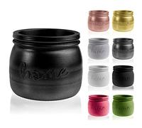 CONCRETTE Flower Pot, Black Metallic, 16x16x17 cm