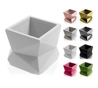 CONCRETTE Flower Pot, Matte White, 9x9x9 cm