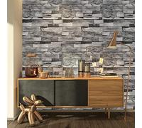 ConCus-T Grey Brick Effect Wallpaper Waterproof Vinyl, 44.8 X 300CM