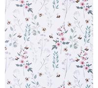 ConCus-T Leaf Flower Bee Wallpaper Self Adhesive, White, 44.5x300CM