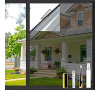 ConCus-T One Way Window Film UV Sun Blocking Heat Control Reflective Window Tint Static Cling Mirror Film Privacy Solar Film With Kits, Black Silver, 30x200cm