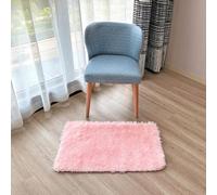 ConCus-T Pink Bath Mat Area Rug for Girls Bedroom Shag Faux Fur Girls Fluffy Tie Dye Rug Cute Furry Mat for Tub Living Room, Pink, 50 X 80cm