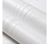 ConCus-T White Contact Paper Wood Grain Contact Paper 60×300cm Self Adhesive Decoration Kitchen Wallpaper Matte Textured Background Sticker Vinyl Wall Stickers for Furniture Door