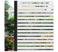 ConCus-T Window Film Privacy Self Adhesive Frosted Window Sticker Reusable No Glue Film Stripe Vinyl Static Cling Door Glass Covering for Living Room Office 44.5×300cm