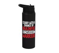 Concussion Cloudy with Chance Brainfog Concussion Warrior Stainless Steel Insulated Water Bottle