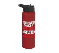 Concussion Cloudy with Chance Brainfog Concussion Warrior Stainless Steel Insulated Water Bottle