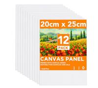 CONDA 20×25cm(8×10inch) Canvas for Painting Pack of 12 Artist Quality Acid Free Canvas Board for Painting, Art, Acrylic