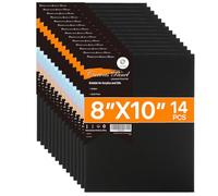Conda 8 x 10 inch Stretched Canvas, Pack of 14, Flat Canvas Set with Acid-Free Acrylic Gesso, for Professional Artists & Hobby Painters, Acrylic Pouring, Oil and Watercolour Painting