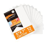 CONDA Canvas for Painting 13×18cm, Acid Free Small Canvas Pack of 12, Canvases Board for Acrylic, Oil, Watercolor Painting for Artists, Hobbyists, and Beginners