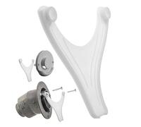 Condensation drain for caravan heating, 1 piece, compatible with TRUMA chimney part ZR80, 96 mm hole spacing, in white, chimney shield drain against dirt and ice formation, cap chimney cover flue pipe