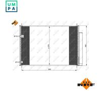 NRF Air Conditioning Condenser fits Toyota Auris 2007-2018 1.3 1.33 1.4 1.6 1.8