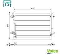 Condenser, air conditioning VALEO 814039 For VW