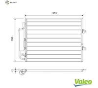 Valeo A/C Condenser 814061 - Fits Renault K9K718/740 1.5L & D7F800 1.1L 4cyl