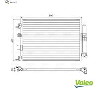 Valeo 814161 Air Con Conditioning AC Condenser Aluminium 555mm 396mm 16mm