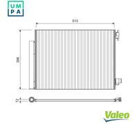Valeo 814373 Air Con Conditioning AC Condenser Aluminium 513mm 396mm 12mm