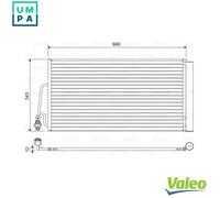 Valeo 814409 Air Con Conditioning AC Condenser Aluminium 629mm 343mm 12mm