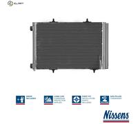 Nissens Air Conditioning Condenser 940055 - Fits Peugeot 1007 (2005), Citroën C2 1.6 HDi
