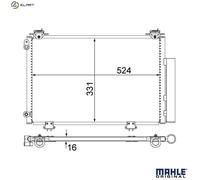 MAHLE ORIGINAL Condenser AC 292 000S with dryer 16 10,15 484 TOYOTA: Yaris I Hatchback