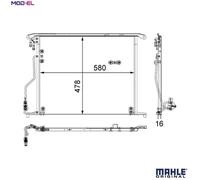 MAHLE ORIGINAL AC 334 000S Air conditioning condenser