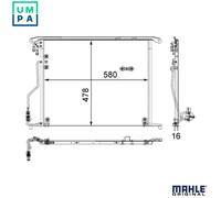 MAHLE ORIGINAL AC 334 000S Air conditioning condenser