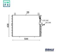 Condenser, air conditioning for MERCEDES-BENZ:S124,C124,W124,E-CLASS,124 Break