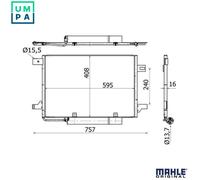 MAHLE ORIGINAL AC 369 000S Air conditioning condenser