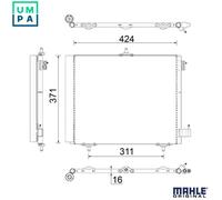 MAHLE ORIGINAL AC 460 000S Air conditioning condenser