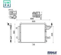 MAHLE ORIGINAL AC 509 000S Air conditioning condenser
