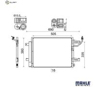 MAHLE ORIGINAL AC 509 000S Air conditioning condenser