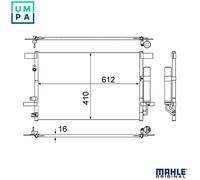 MAHLE ORIGINAL AC 557 000S Air conditioning condenser
