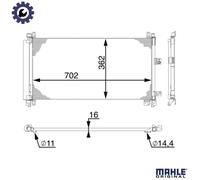 MAHLE ORIGINAL AC 597 000S Air conditioning condenser