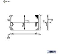 MAHLE AC659000S A/C Condenser Air Con Parallel Cooling Pipes For Audi Porsche VW