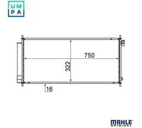 MAHLE ORIGINAL AC 717 000S Air conditioning condenser