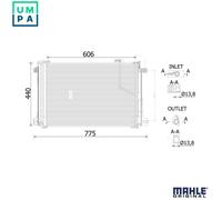 MAHLE ORIGINAL AC 786 000S Air conditioning condenser