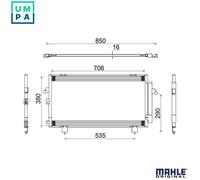 MAHLE ORIGINAL AC 796 000S Air conditioning condenser