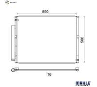 Mahle Condenser for Toyota Landcruiser 1KDFTV 3.0 October 2004 to November 2006