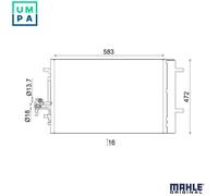 MAHLE Aircon Condenser AC959000S for RANGE ROVER / LAND ROVER etc