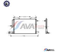 AVA Aircon Condenser AI5117 for AUDI 100 C4 (1991) 100 2.6 etc